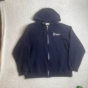 Vintage‎ Disney men's blue full zip hoodie embroidered Mickey 90s L
